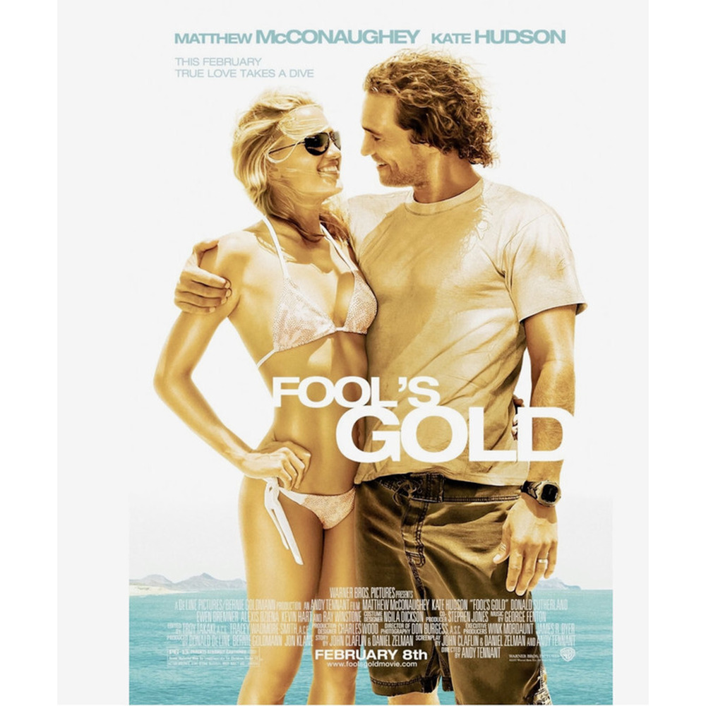 Fools Gold US Movie Poster 27x41 Matthew McConaughey & Kate Hudson Original